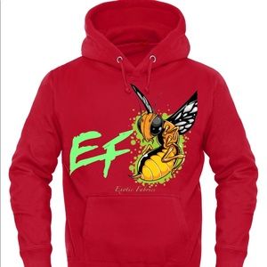 Red graphic hoodie available in 3 sizes. This item will be limited